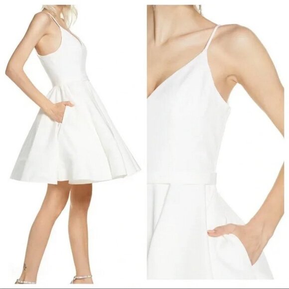 Ieena For Mac Duggal White Fit & Flare Cocktail Dress - Picture 2 of 3